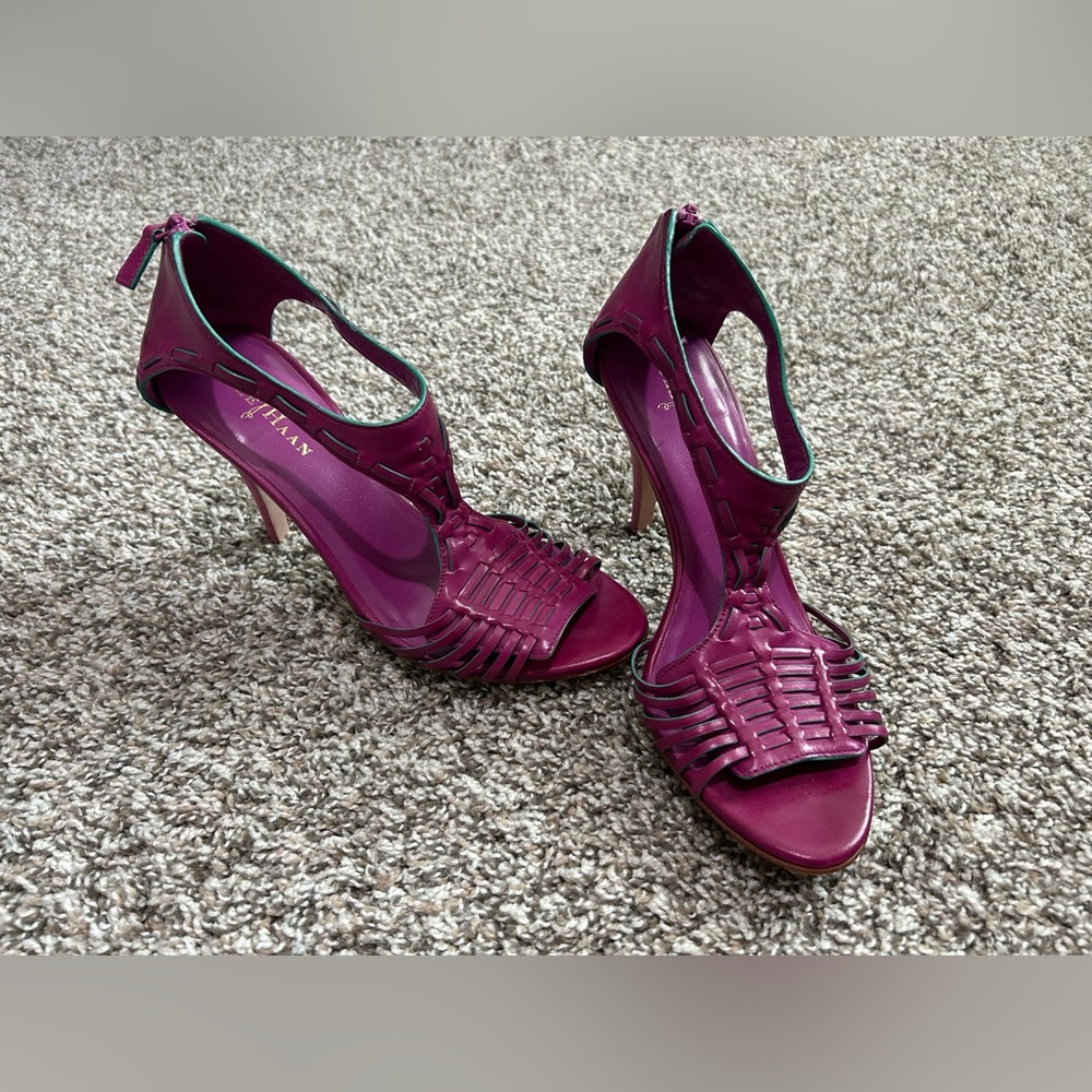 Cole Hann Woven Leather High Heels! Size 8!